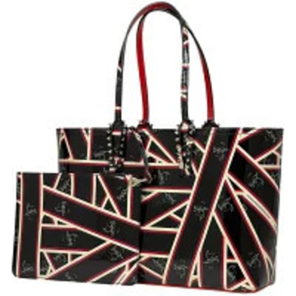 Christian Louboutin Cabata Tote Bag Studded Handbag Patent Vernis Leather
